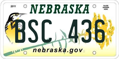 NE license plate BSC436
