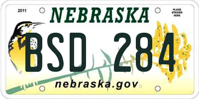 NE license plate BSD284