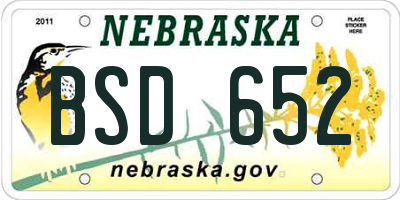 NE license plate BSD652
