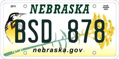 NE license plate BSD878