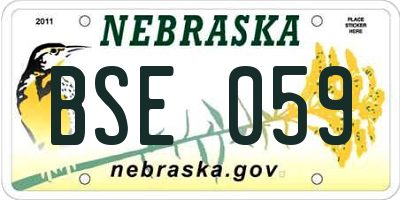 NE license plate BSE059