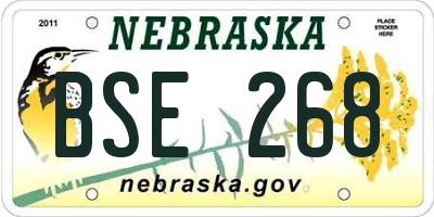 NE license plate BSE268
