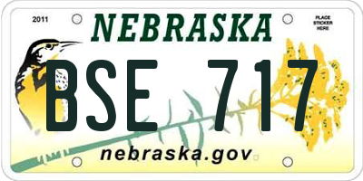 NE license plate BSE717