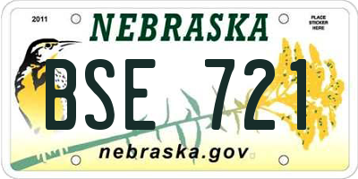 NE license plate BSE721