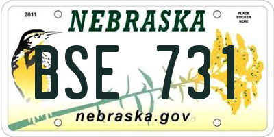 NE license plate BSE731