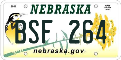 NE license plate BSF264
