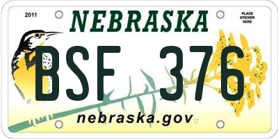 NE license plate BSF376