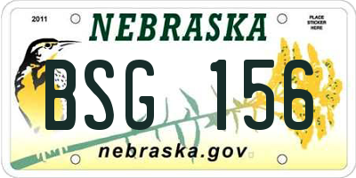 NE license plate BSG156