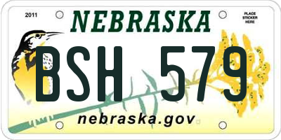 NE license plate BSH579