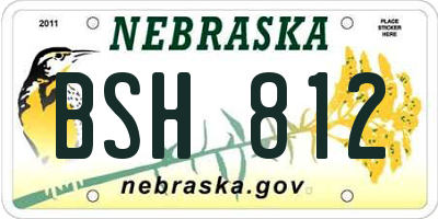 NE license plate BSH812