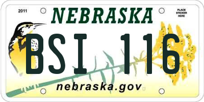 NE license plate BSI116