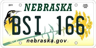 NE license plate BSI166