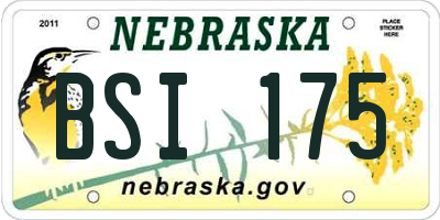 NE license plate BSI175