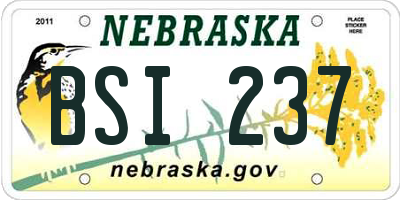NE license plate BSI237