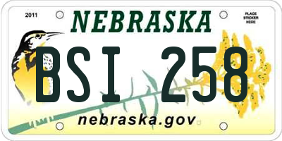 NE license plate BSI258