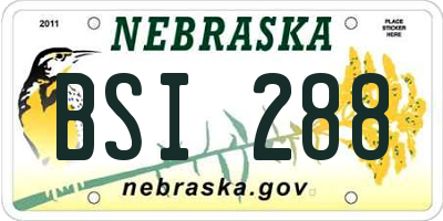 NE license plate BSI288