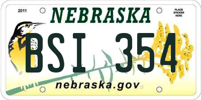 NE license plate BSI354