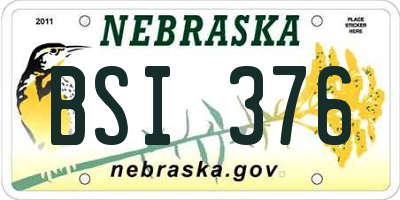 NE license plate BSI376