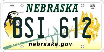 NE license plate BSI612