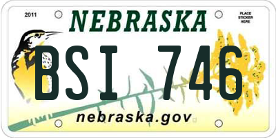 NE license plate BSI746