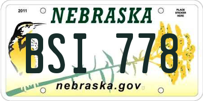 NE license plate BSI778