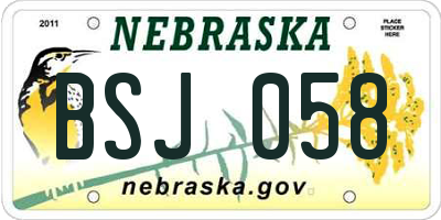 NE license plate BSJ058