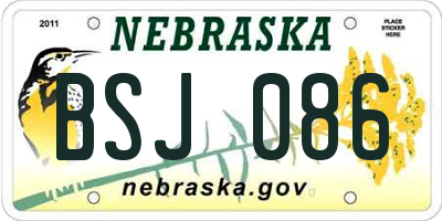 NE license plate BSJ086