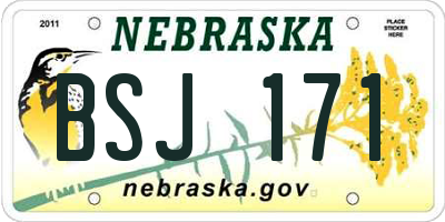 NE license plate BSJ171