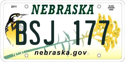 NE license plate BSJ177
