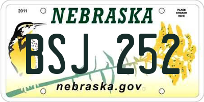 NE license plate BSJ252