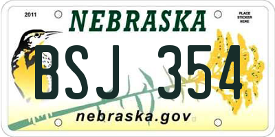 NE license plate BSJ354