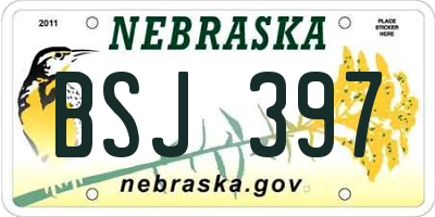 NE license plate BSJ397