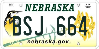 NE license plate BSJ664