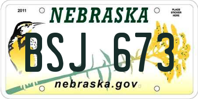 NE license plate BSJ673