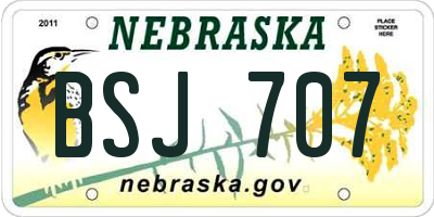 NE license plate BSJ707
