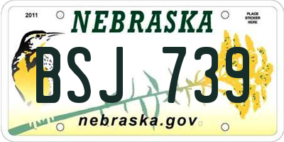 NE license plate BSJ739