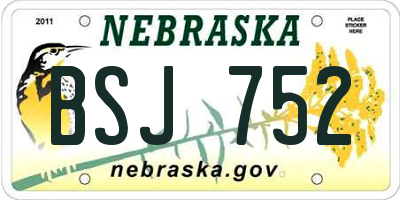 NE license plate BSJ752