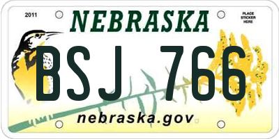 NE license plate BSJ766