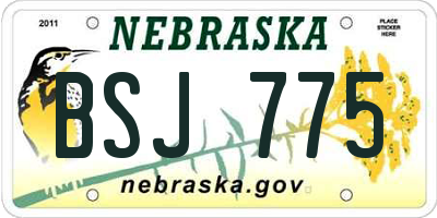 NE license plate BSJ775