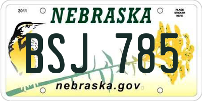 NE license plate BSJ785