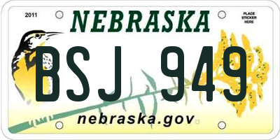 NE license plate BSJ949