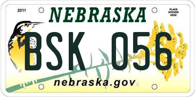 NE license plate BSK056