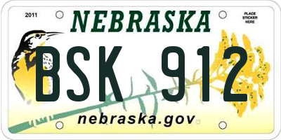 NE license plate BSK912