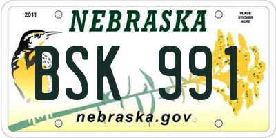 NE license plate BSK991