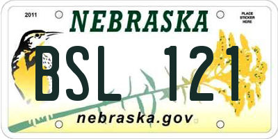 NE license plate BSL121