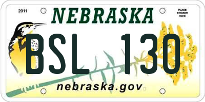 NE license plate BSL130