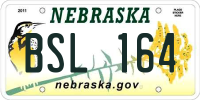 NE license plate BSL164