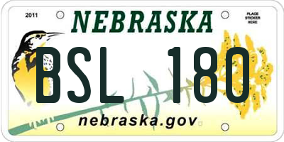NE license plate BSL180
