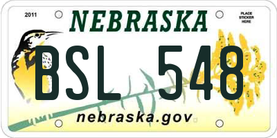 NE license plate BSL548