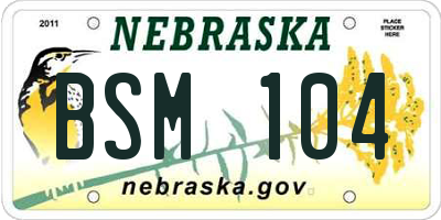 NE license plate BSM104